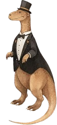 Dinosaur in tuxedo